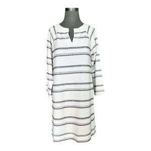 Lilla P Split Neck Knee Length Dress Raglan Sleeve Textured Size M NWT
